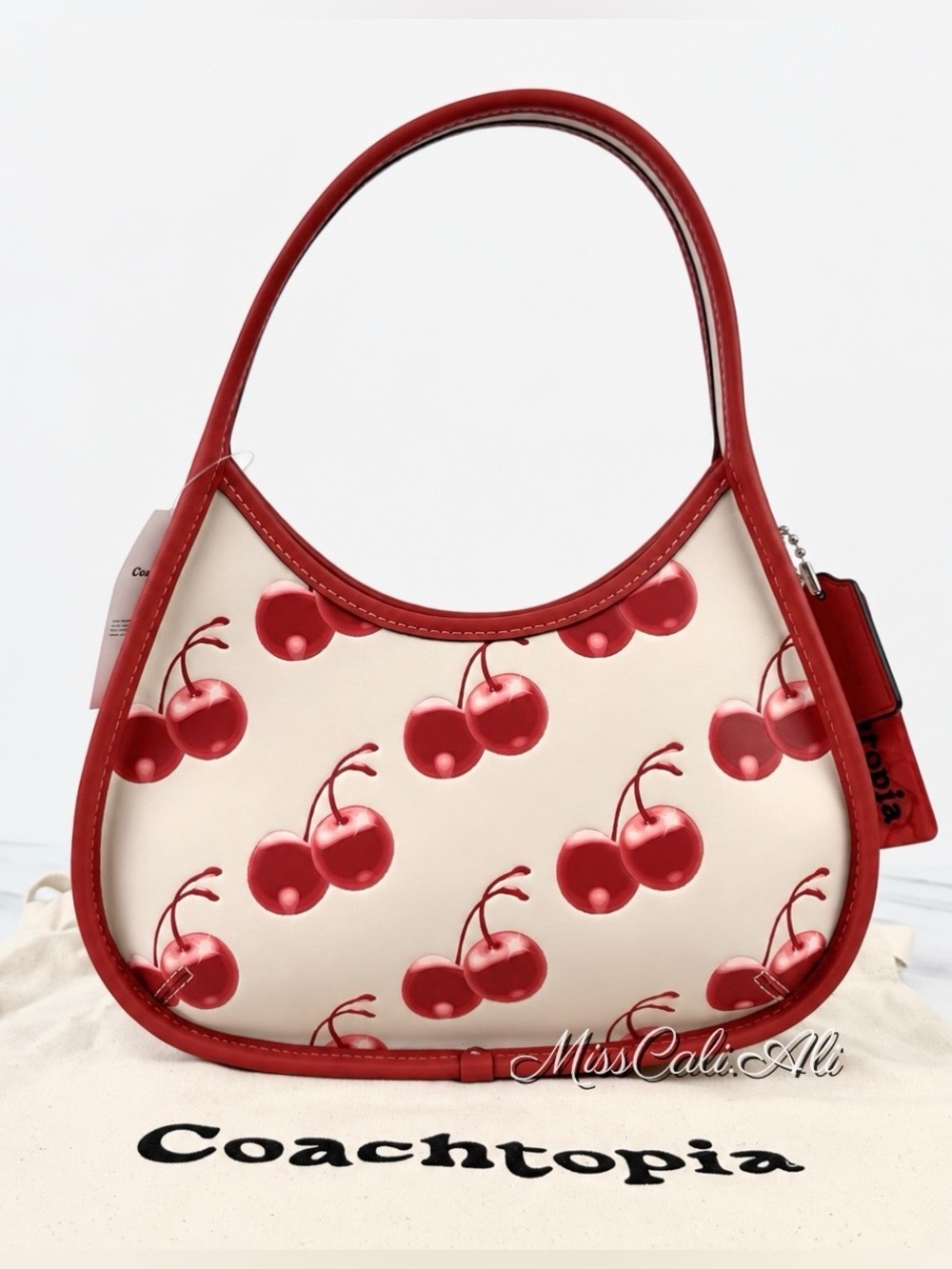 NWT COACH Coachtopia Ergo Bag With Cherry Print – Cloud Multi 🍒